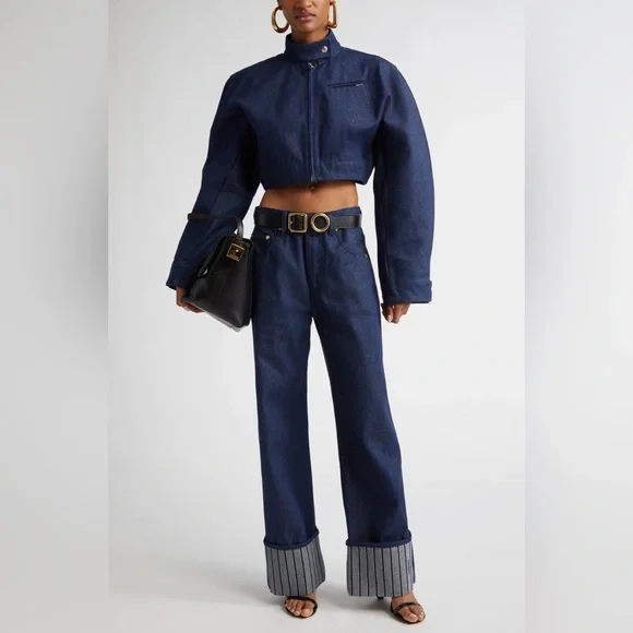 W/ Tags Jacquemus la veste de nimes cabrio Cropped Denim Jacket 38 US6 - Picture 1 of 17